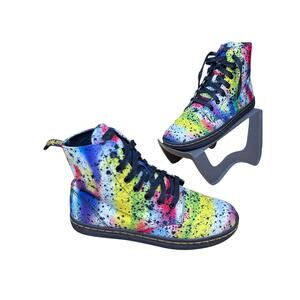 Dr Martens Hackney Airwair Paint Splatter‎ Boots Shoes Multicolor Womens 8 Doc